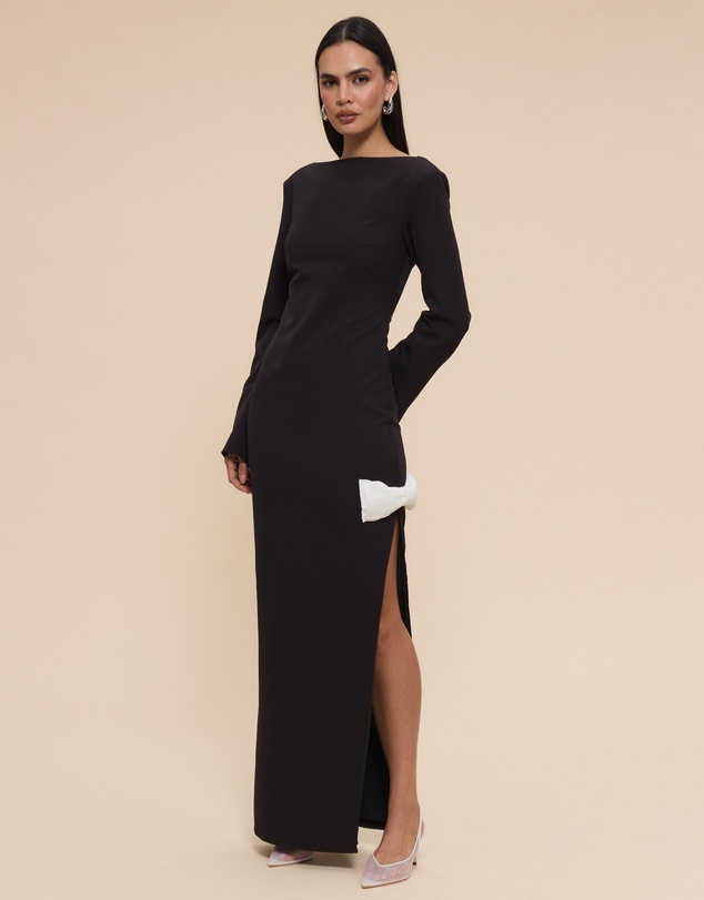 CHANCERY - Lacey Long Sleeve Boat Neck Bow Dress