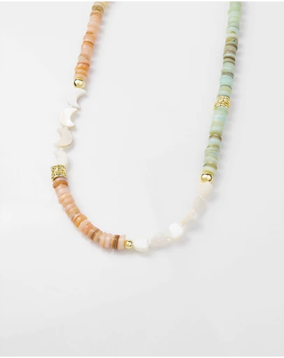 Wanderlust + Co - Aura Beaded Gold Necklace