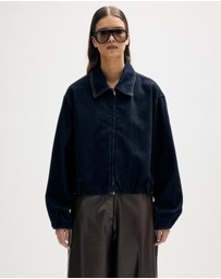 Minima Esenciales - Mara Bubble Hem Denim Bomber Jacket