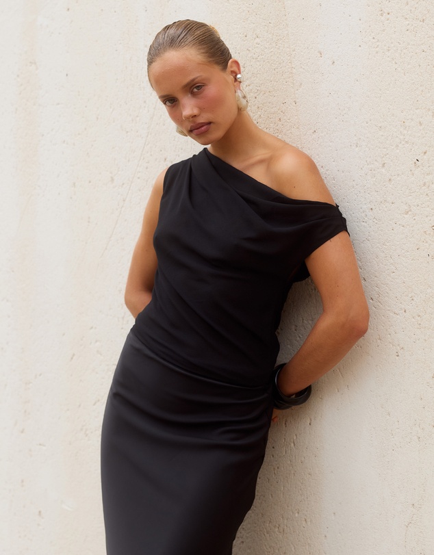 Runaway the Label - Mila Off Shoulder Cowl Maxi Dress