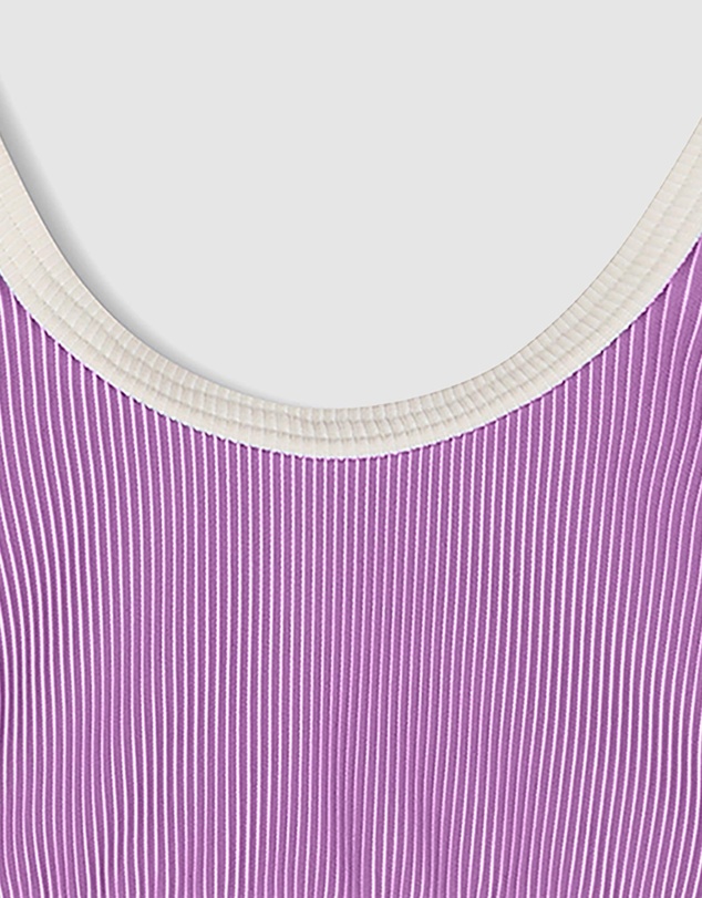 Zulu & Zephyr Mini - Mini Stripe Rib Scoop Bikini Top - Kids-Teens