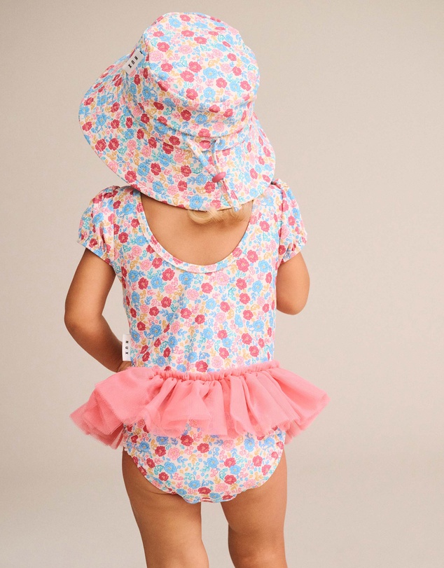 Huxbaby - Vintage Floral Peplum Swimsuit - Babies-Kids