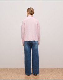 Trenery - Alpaca Merino Blend Relaxed Mock Neck in Light Blush