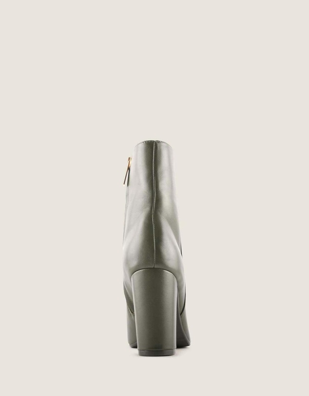 Shelly Shen - Stella Heel Ankle Boots Dark Olive Leather