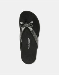 Vionic - Bella Toe Post Sandal - Black Lizard