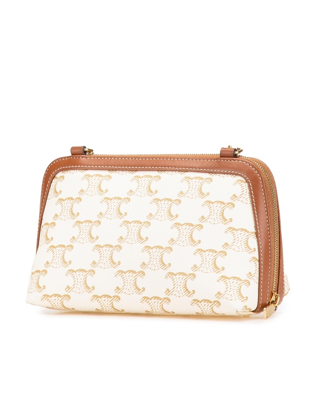 Pre-Loved by Azura Reborn - Pre-Loved Triomphe Coated Canvas Clutch On Chain