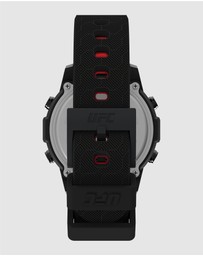 UFC - UFC Brawler 42.5mm Black Digital Dial with Two Tone Black and Red Silicone Strap