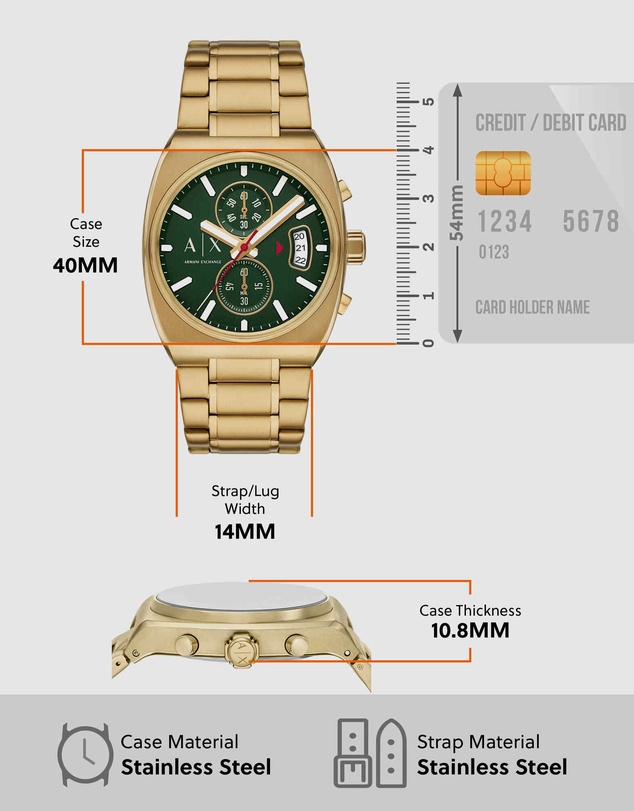Armani Exchange - Gold Tone Chronograph Watch