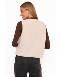 Petal & Pup - Laila Tie Front Vest - Cream Shearling
