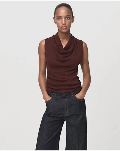 M.N.G - Ruched Knitted Top