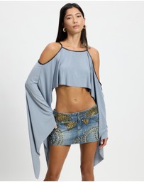 Jaded London - Jersey Cape With PU Binding