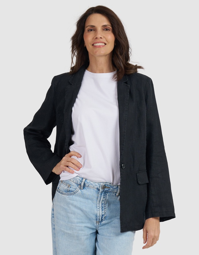 CAMIXA - Jackie Oversized Linen Blazer Jacket
