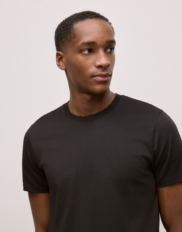 Trenery - Cotton Jersey Crew T-shirt in Black