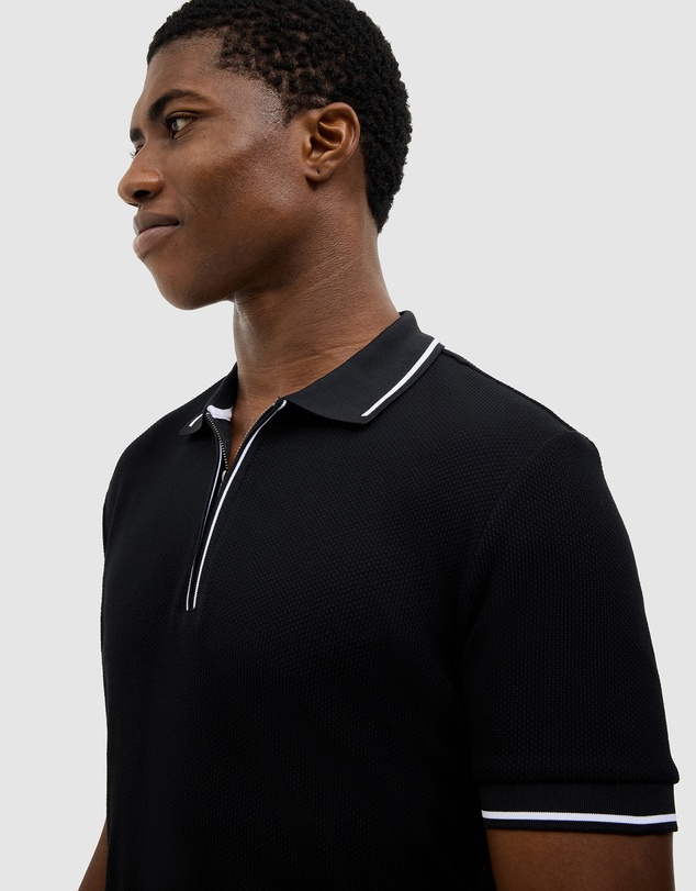 Politix - Morgan Textured Zip-up Polo