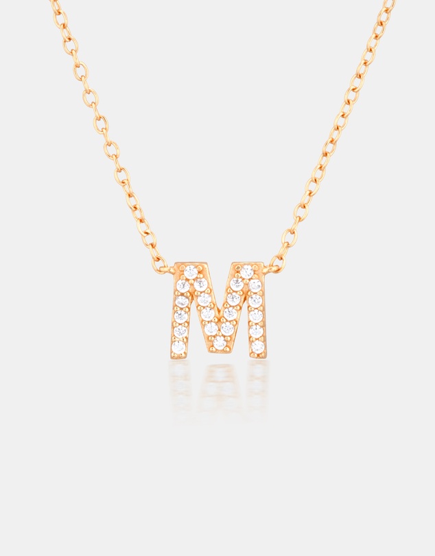 The Silver Collective - A-Z Letter Necklace - M