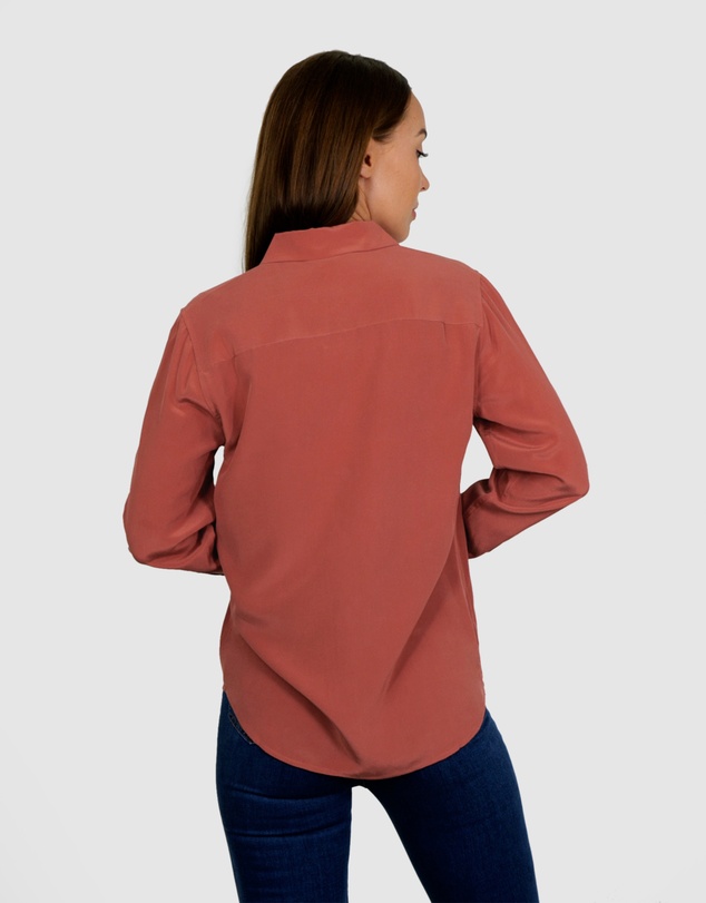 The Fable - Terra Cotta Silk Shirt