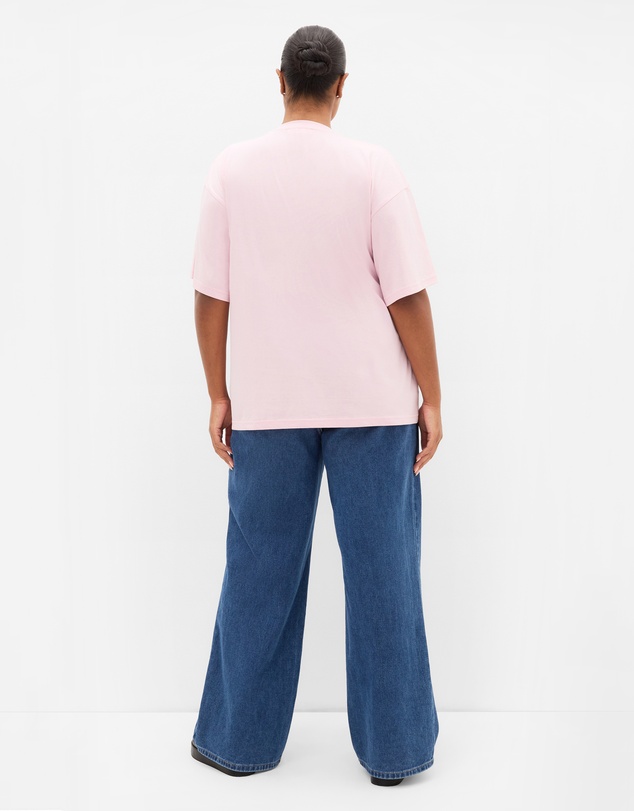 City Chic - Plus size Laid Back Amore Tee - pink