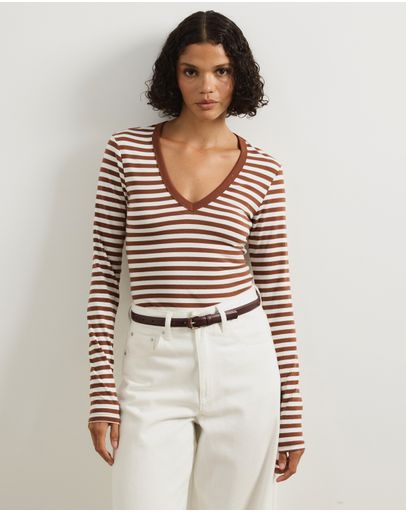 Chocolate & White Stripe