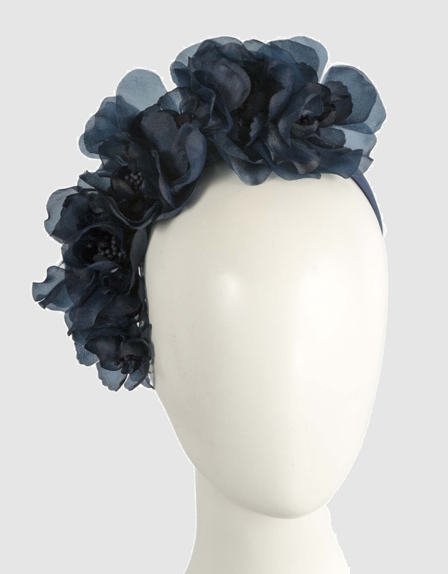 Max Alexander - Navy Flower Headband Fascinator