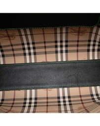 Pre-Loved by Azura Reborn - Pre-Loved Grained Leather and Haymarket Check Coated Canvas Reversible North South Tote