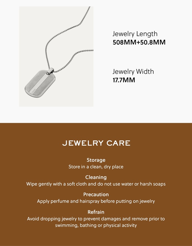 Fossil - Knox Stainless Steel Dog Tag Necklace