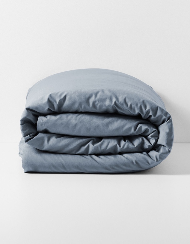 Aura Home - Evie Stonewash Organic Cotton Quilt Cover in Washed Denim