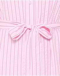 Petal & Pup - James Button Through Maxi Dress - Pink Stripe