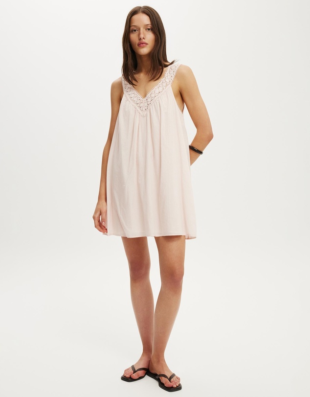 Cotton On - Abbey Lace Trim Mini Dress