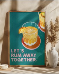 Olive et Oriel - Rum Away Beach Bar Cocktail Art by The Whiskey Ginger Art Print