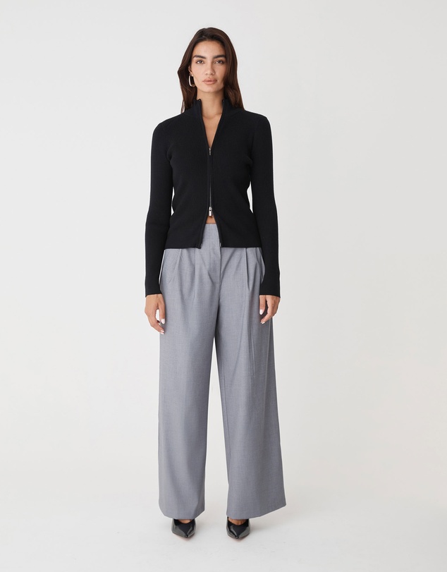 Forcast - Blake Ribbed Zip Cardigan