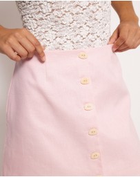 AERE - Pippa Buttoned Linen Skirt