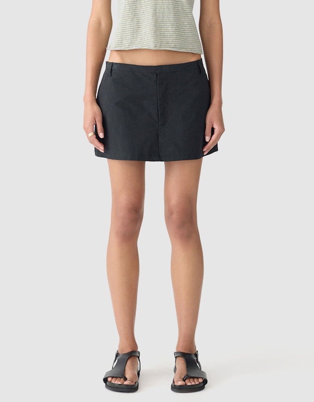 Bassike - Crushed Cotton Mini Skort
