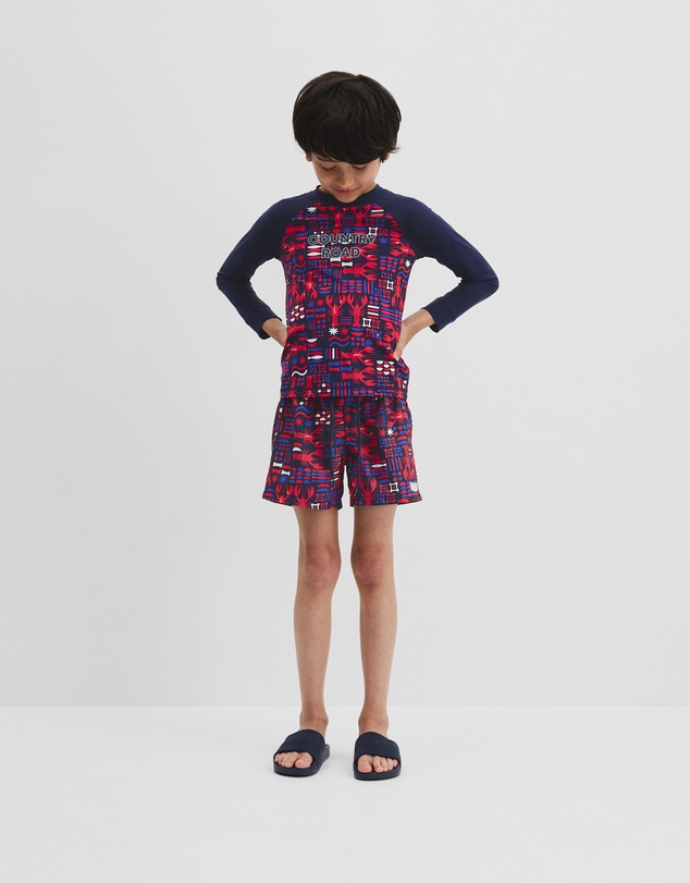 Country Road - Lobster Geometric Rash Vest