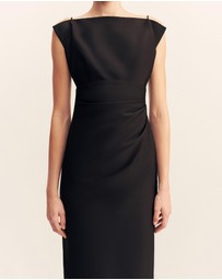 Shona Joy - Otis Draped High Neck Midi Dress