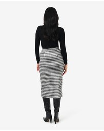 Forcast - Bennet Houndstooth Midi Skirt