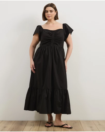 Atmos&Here Curvy - Andy Cotton Poplin Midi Dress