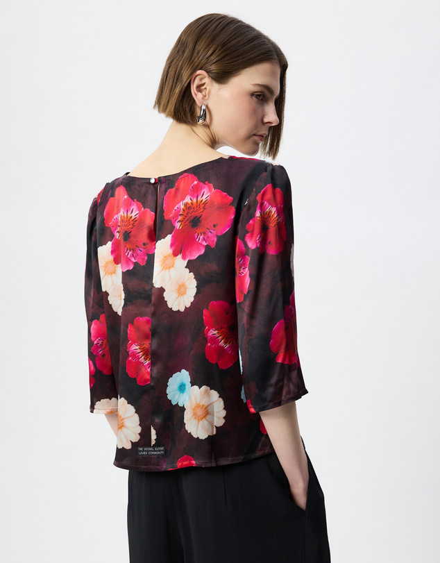 The Social Outfit - Silk Smock Top - Cosmic Bloom