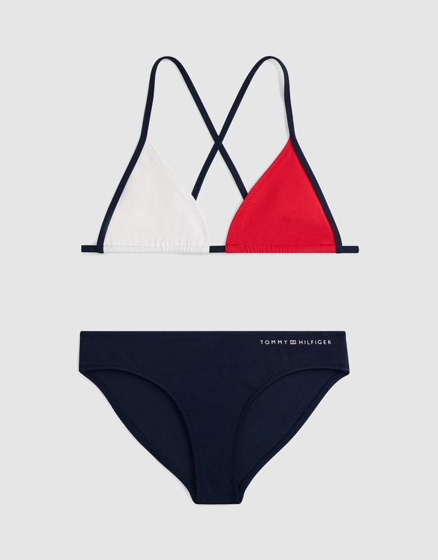 Tommy Hilfiger - Classic Colour-Blocked Crossover Triangle Bikini Set - Teens