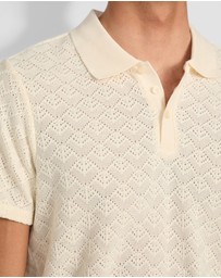 GUESS - Logan Knitted Short Sleeve Polo Shirt