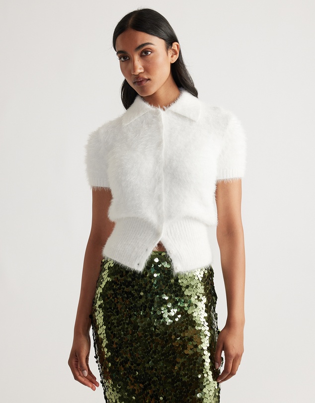 Decjuba - Rosie Fluffy Knit Polo Tee