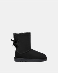 EVERAU - EverAU Ugg Short Back Bow Sheepskin Upper UGG Boots