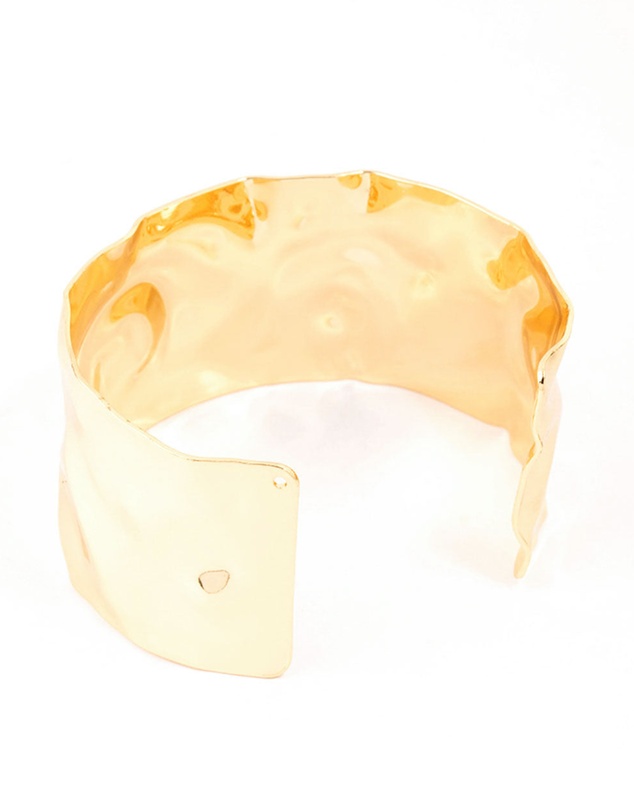 Lovisa - Gold Plated Hammered Wide Wrist Cuff