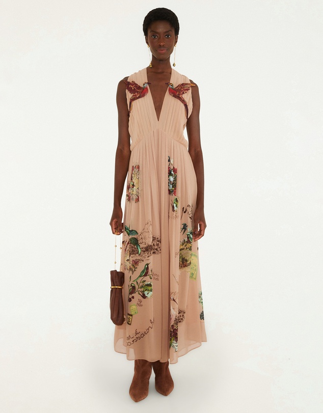 Farm Rio - Bird Poetry Hummingbird Sleeveless Maxi Dress