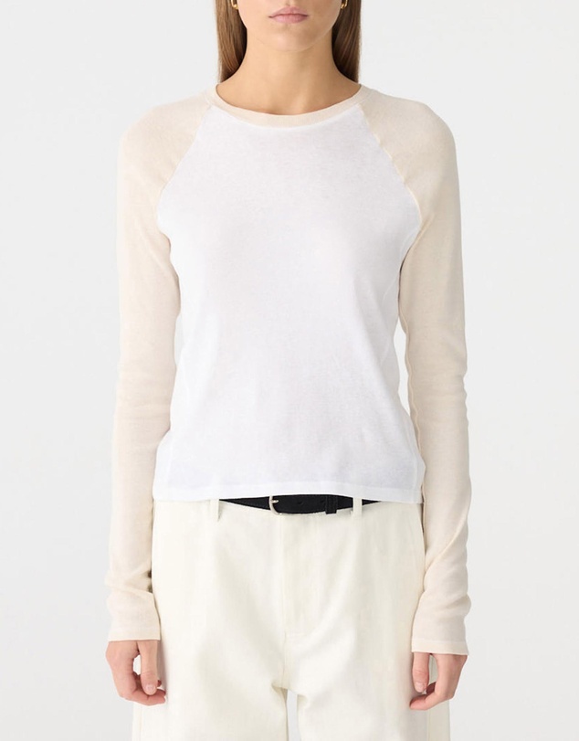 Bassike - Paneled Rib LS Baby T-Shirt