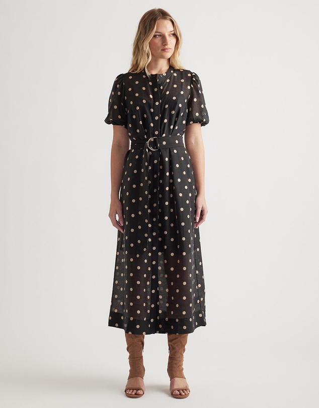 Decjuba - Becca Puff Sleeve Midi Dress