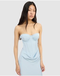 ROTATE - Satin Corset Maxi Dress