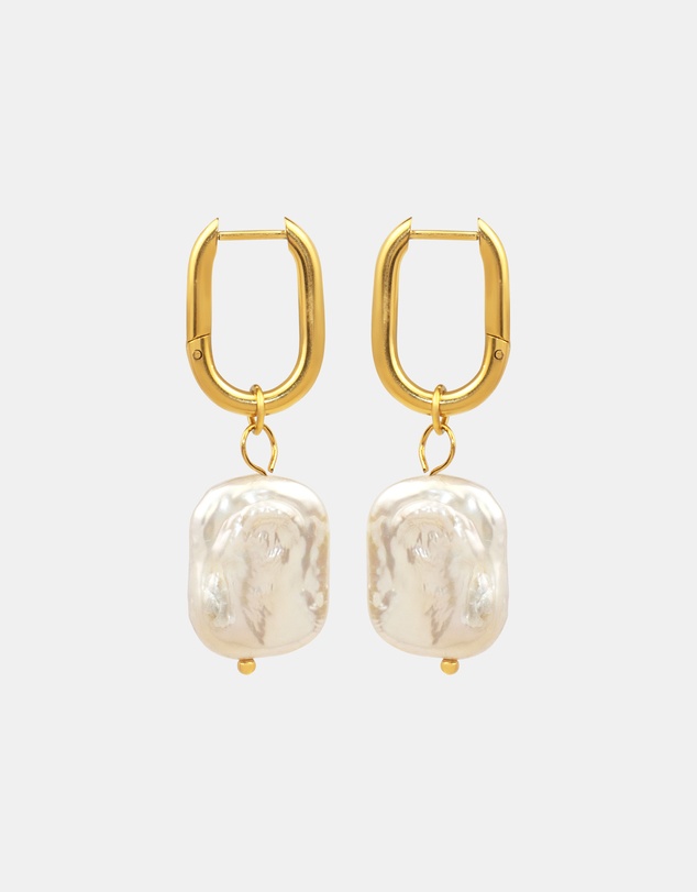 Zoe Olivia - Waterproof Freshwater Baroque Pearl Huggie