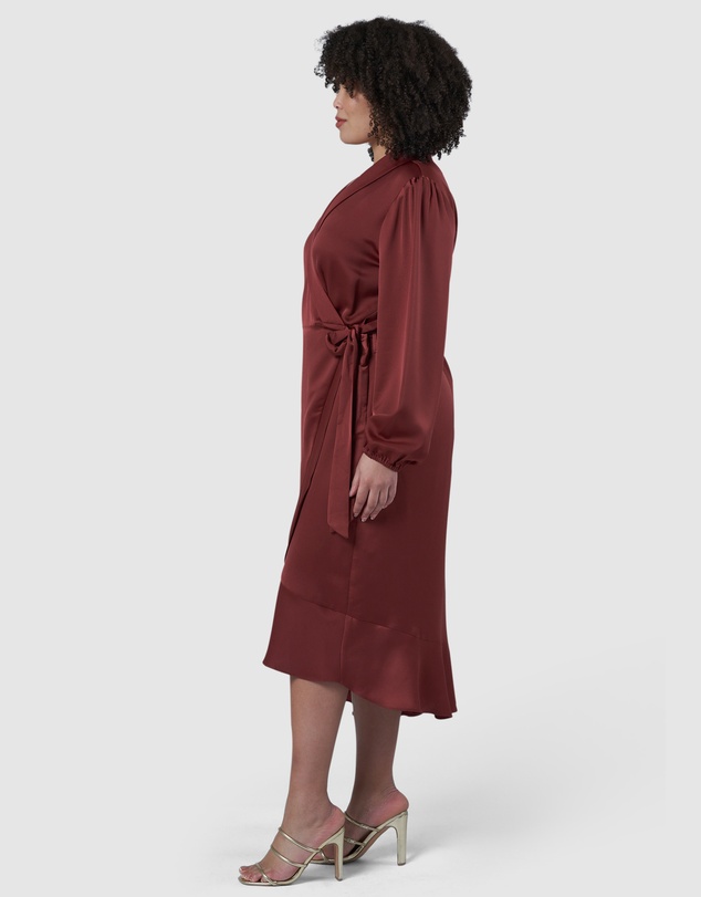 Pink Dusk by Curve Project - Girl Crush Satin Wrap Dress