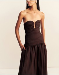 Shona Joy - Campbell Pleated Drop Waist Maxi Dress