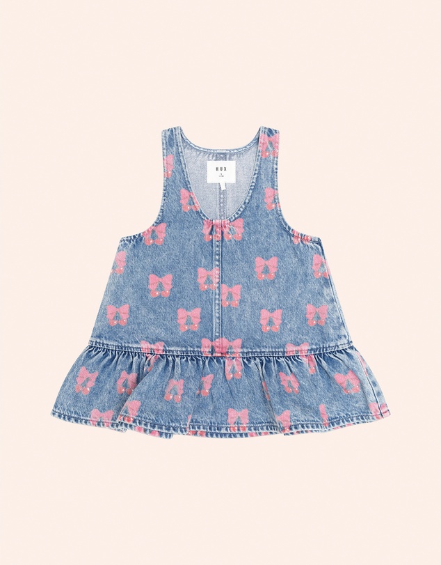 Huxbaby - Dreamy Denim Cherry Pinafore - Babies-Teens